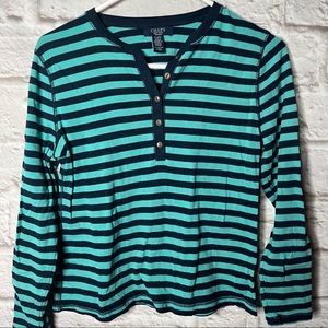 Chaps Striped Long Sleeve Top Size Womens Large‎ Petite
